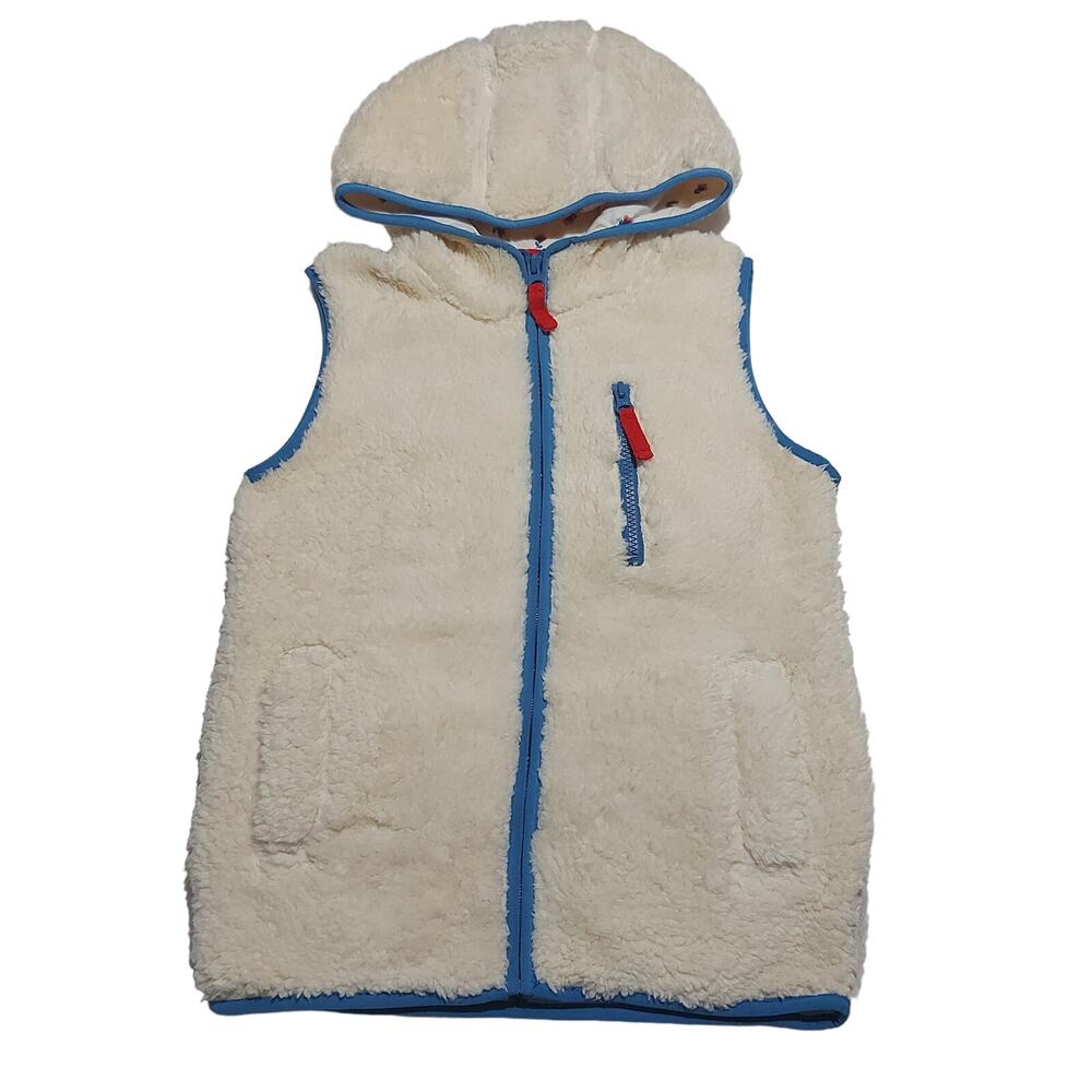 Mini Boden sherpa fleece hooded vest (gilet)
